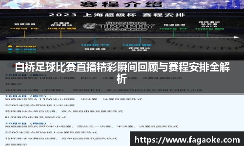白桥足球比赛直播精彩瞬间回顾与赛程安排全解析