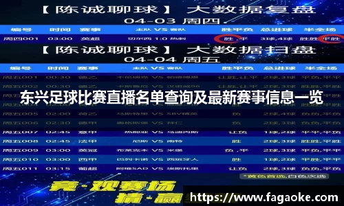 东兴足球比赛直播名单查询及最新赛事信息一览