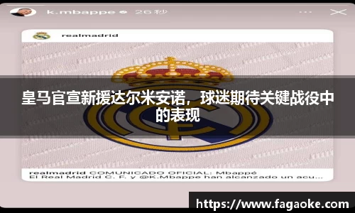 皇马官宣新援达尔米安诺，球迷期待关键战役中的表现